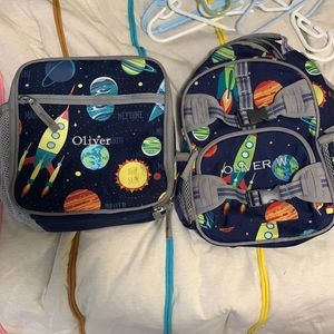 Pottery Barn Outer Space Mini Backpack and Lunchbox